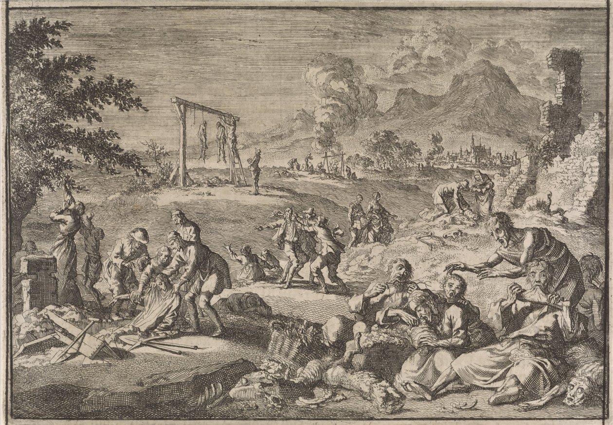 Fome na Alemanha, 1637 de Caspar Luyken (attributed to)