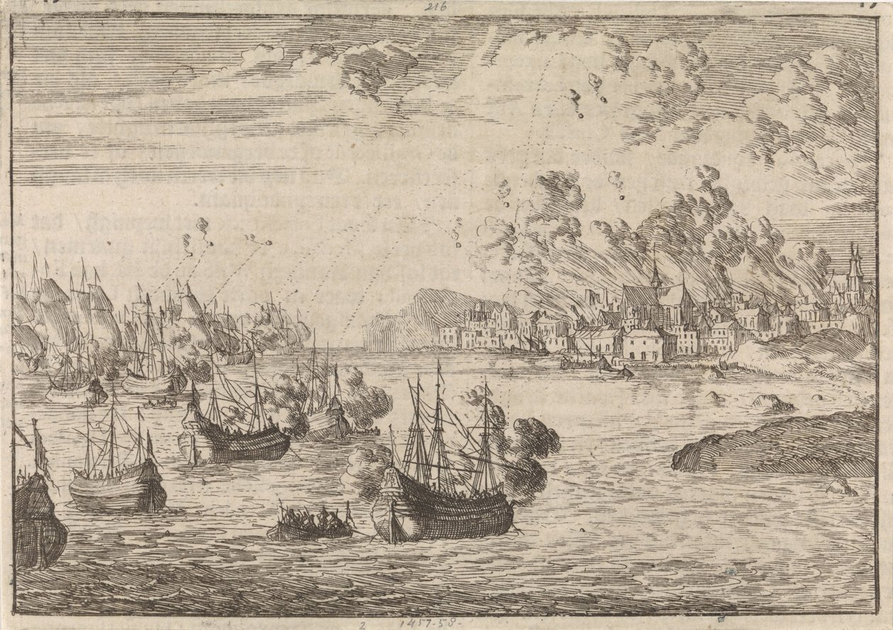 Bombardeio de Dieppe, 1694 de Caspar Luyken