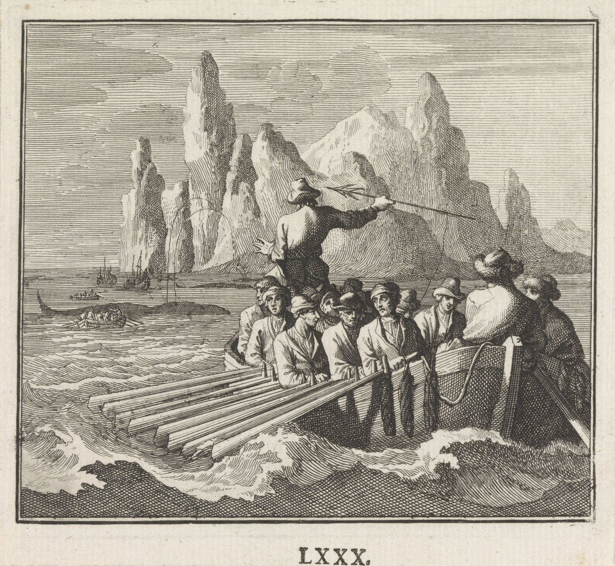Emblema: peixes grandes de Caspar Luyken