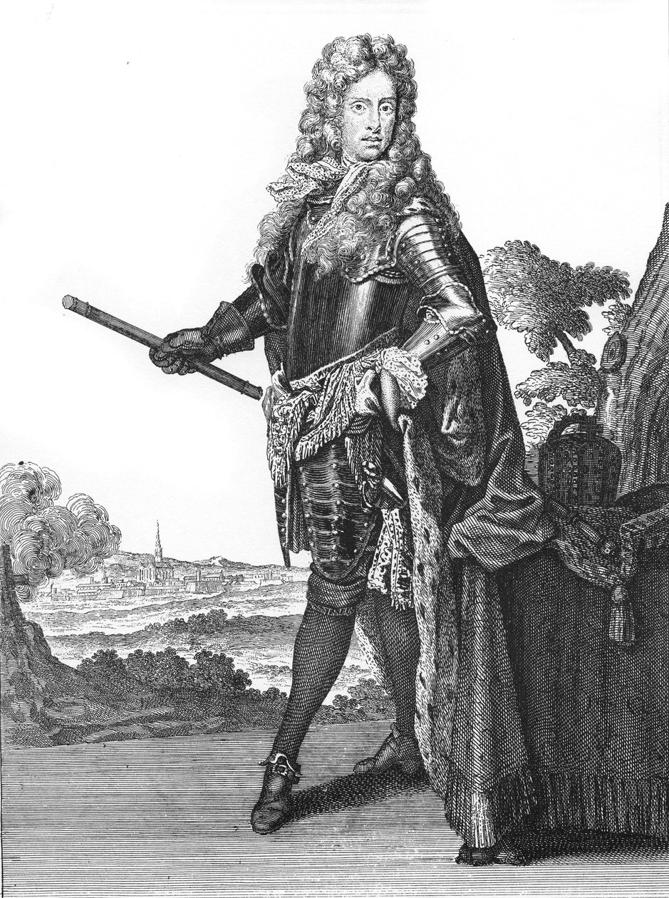 José I, Santo Imperador Romano 1678-1711 - Retrato do Imperador José I do Santo Império (1678-1711), Imperador Romano Alemão" I - desenhos de Caspar Luyken - Gravados & Publicados por Christoph Weigel (Nuremberga 1703). de Caspar Luyken