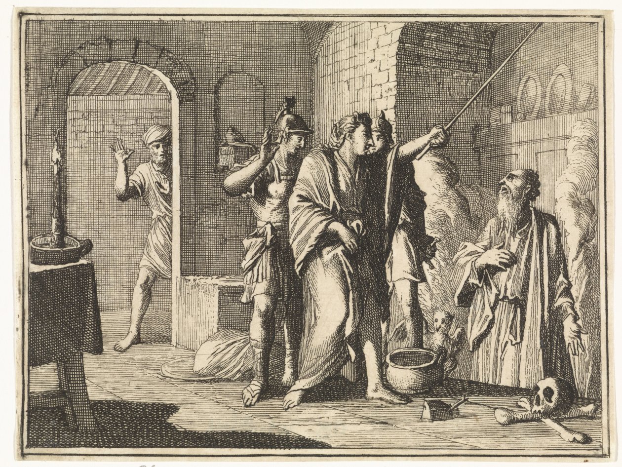 Saul junto à bruxa de Endor de Caspar Luyken