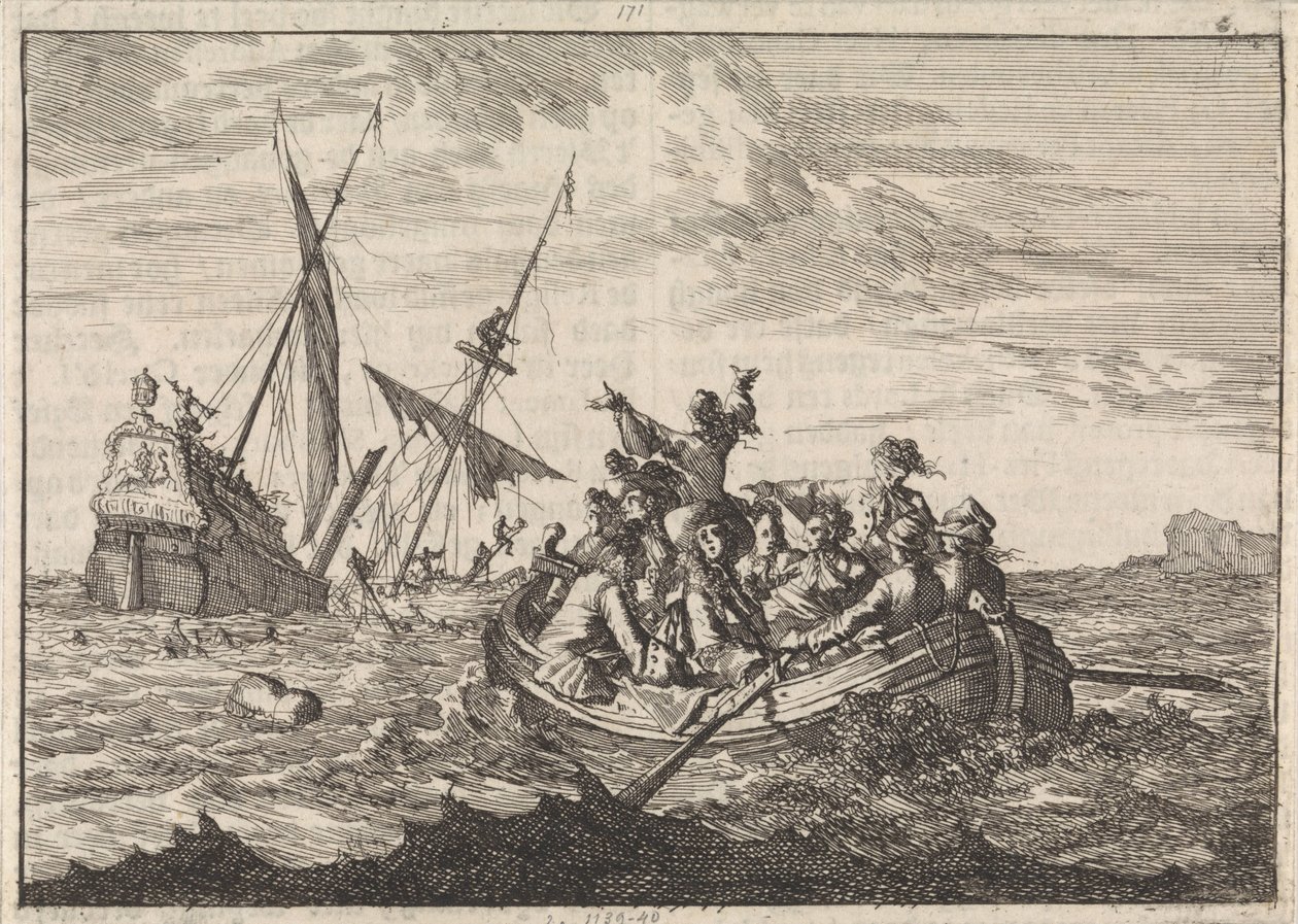 Naufrágio do Duque de York a caminho de Edinburg, 1683 de Caspar Luyken