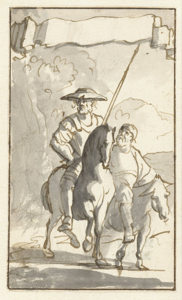 Impressão do título de Dom Quixote Desenhos para o quinto volume de Histoire de l