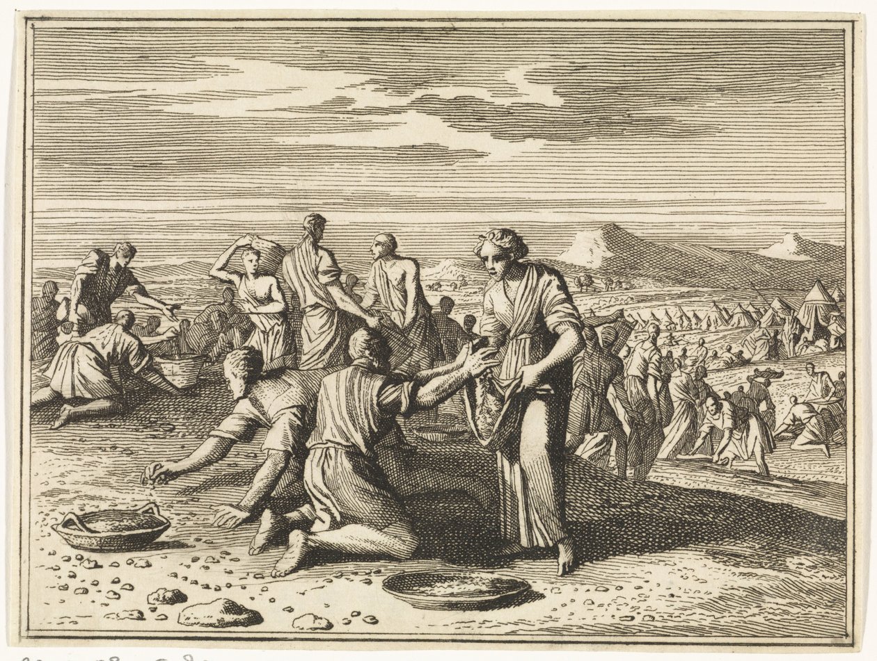 A recolha do maná no deserto de Caspar Luyken