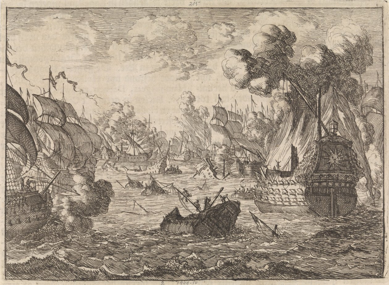 Batalha Naval do Cabo La Hogue, 1692 de Caspar Luyken