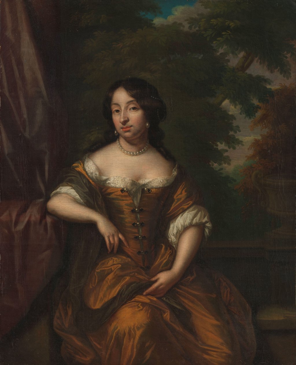 Retrato de Anna Maria Hoeufft 91646-1715), esposa de Jan Boudaen Courten de Caspar Netscher (copy after)