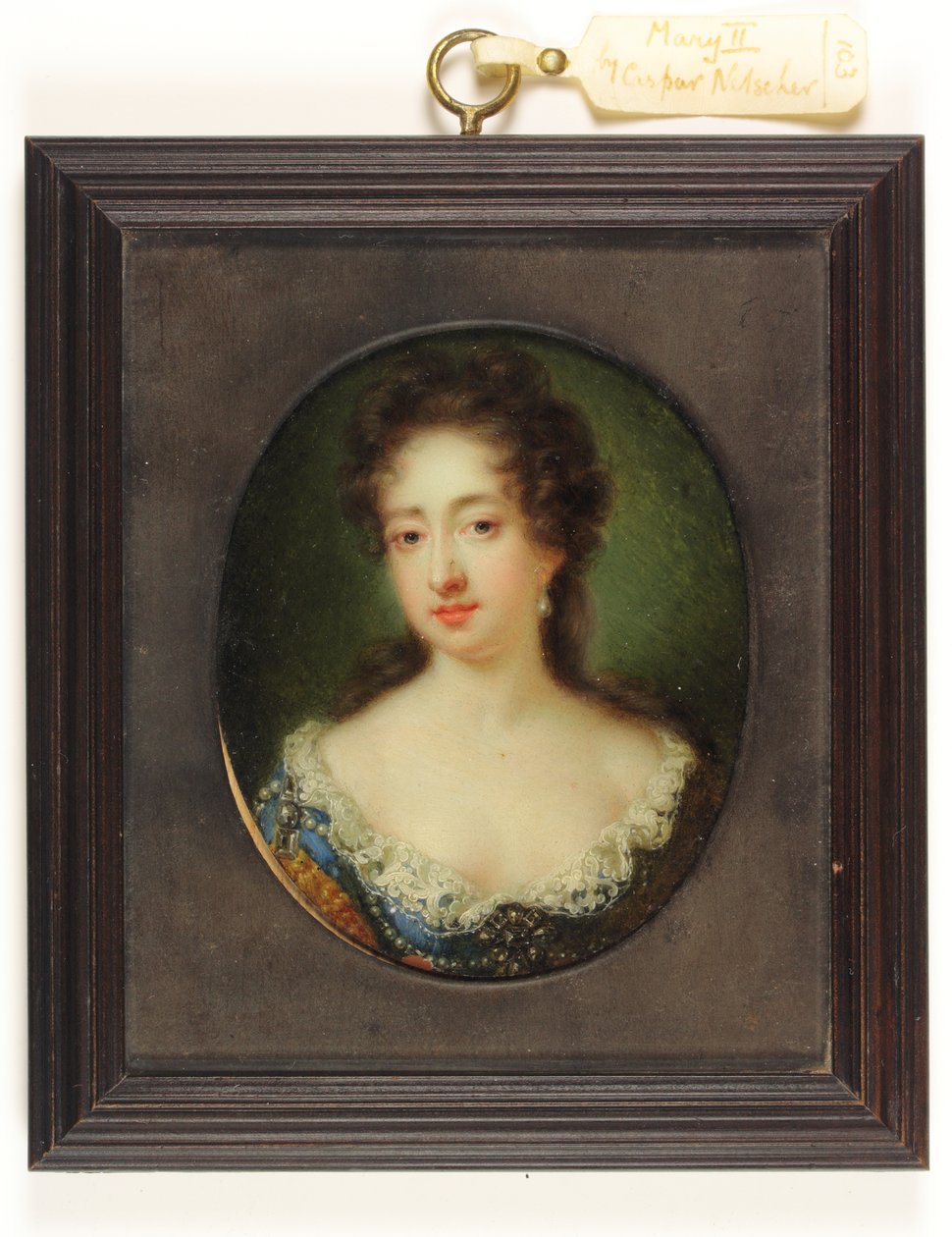 Maria II (aguarela em velino) de Caspar Netscher