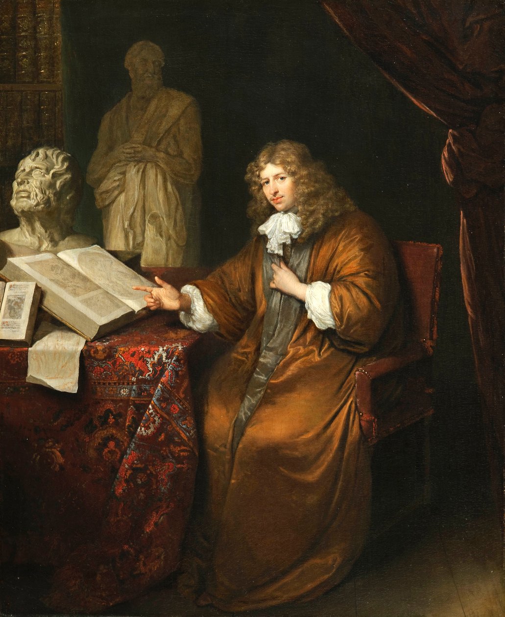 "Retrato de Abraham van Lennep (1627-1678)" (Retrato do colecionador Abraham van Lennep) Peinture de Caspar Netscher (1639-1684) de Caspar Netscher