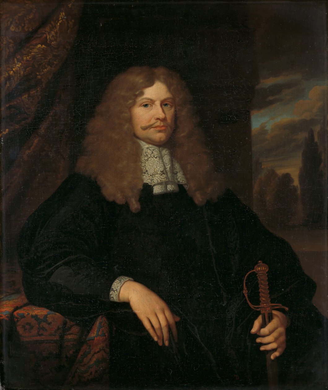 Retrato de Cornelis Backer (1633-81), conselheiro, vereador e coronel da milícia de Amesterdão de Caspar Netscher