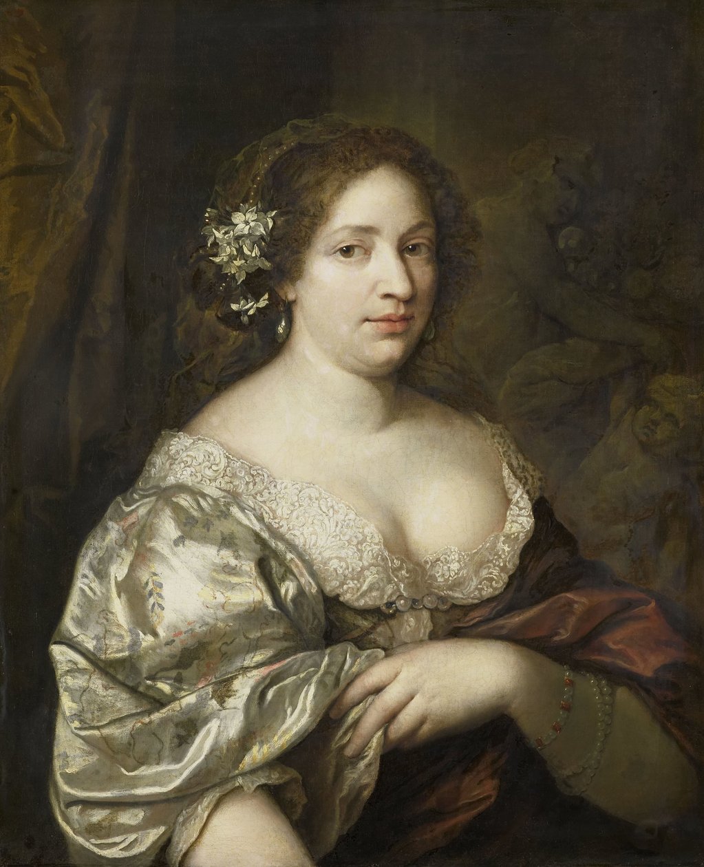 Retrato de Margaretha Godin (d. 1694), esposa da artista de Caspar Netscher