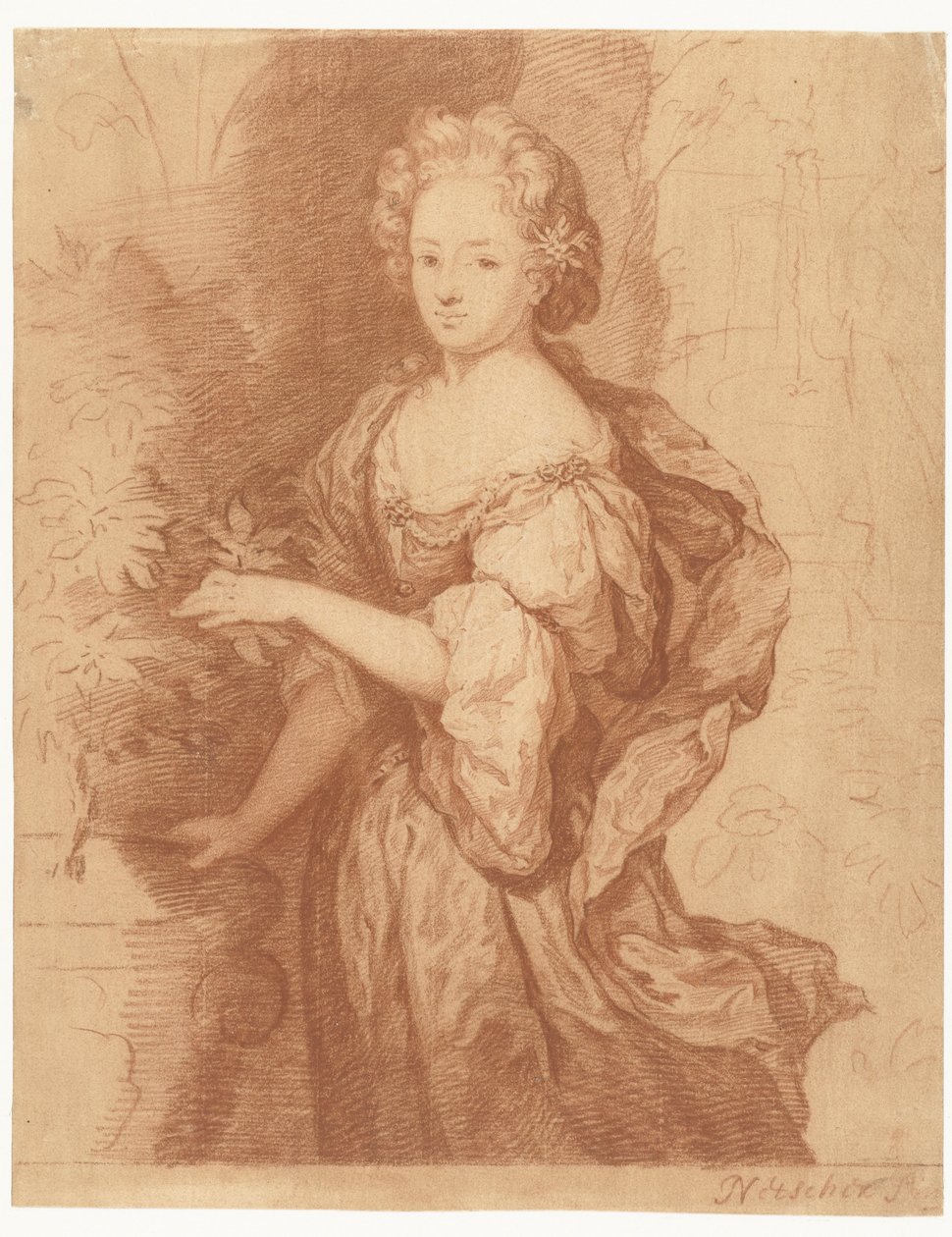 Retrato de uma senhora distinta de Caspar Netscher