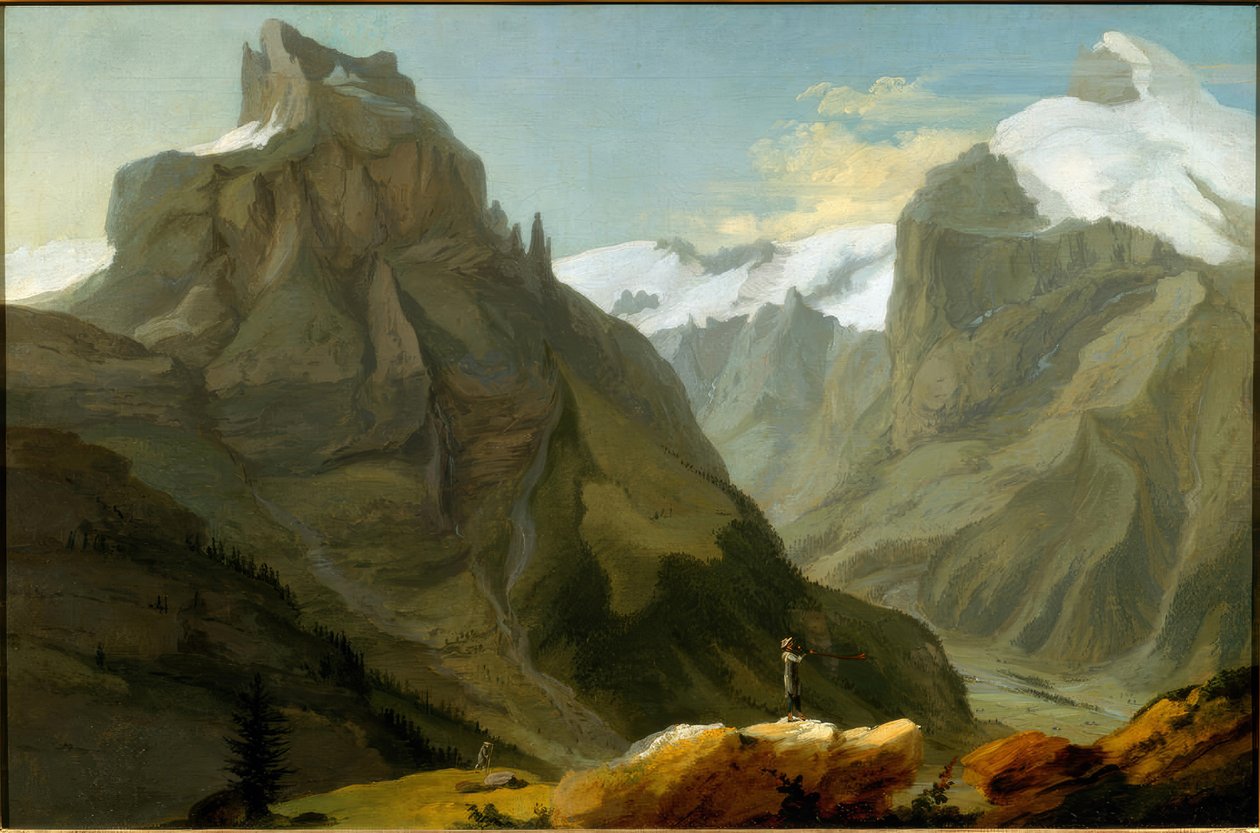 Vista de Titlis e Hahnen de Caspar Wolf