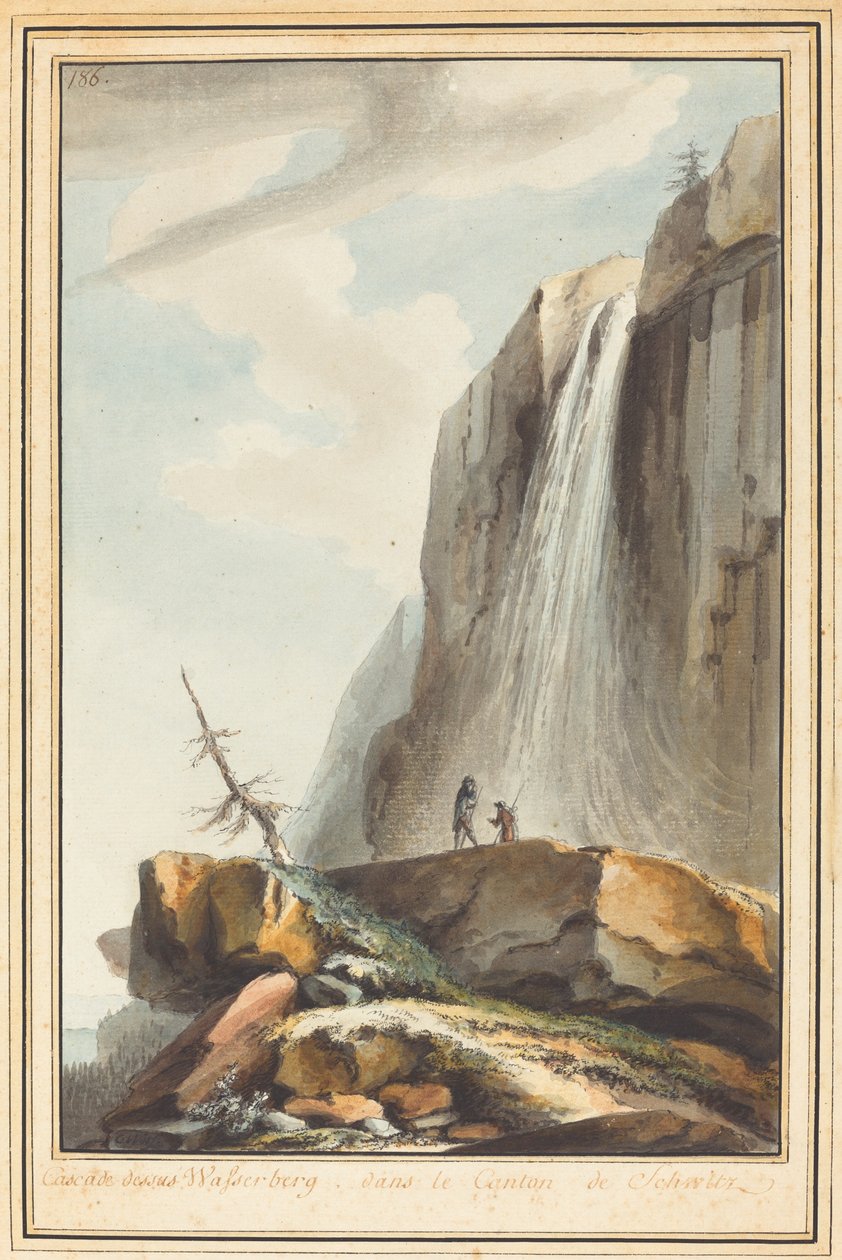 Cascade dessus Wasserberg (Cachoeira acima de Wasserberg) de Caspar Wolf
