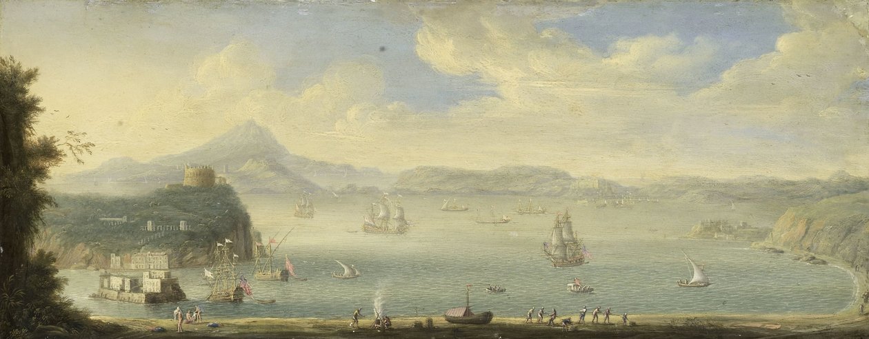 Vista do Golfo de Nápoles de Caspar van Wittel (circle of)