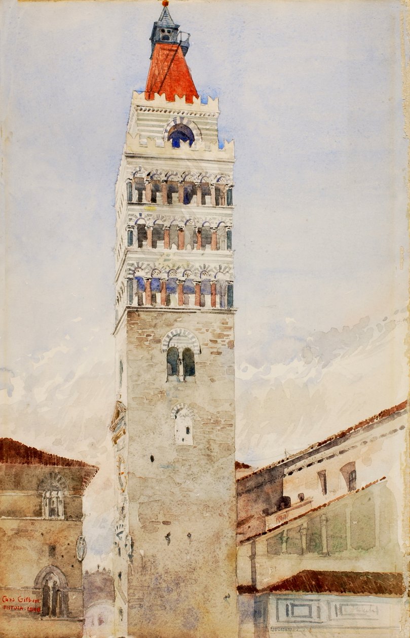 Torre da Catedral, Pistoia, Itália, 1898. de Cass Gilbert