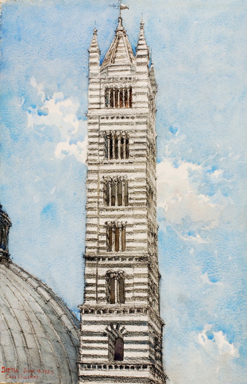 Torre da Catedral, Siena, 1927. de Cass Gilbert