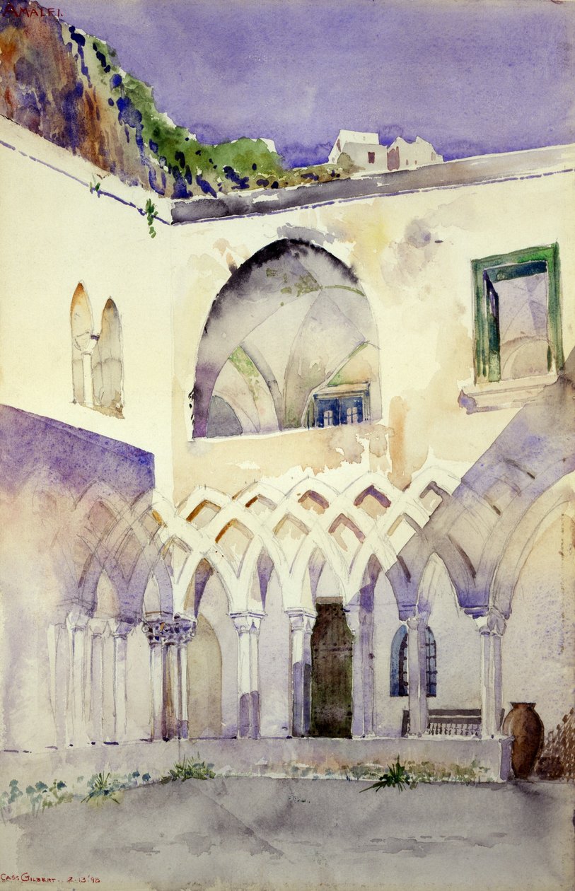 Pátio, Mosteiro de Capucine, Amalfi de Cass Gilbert