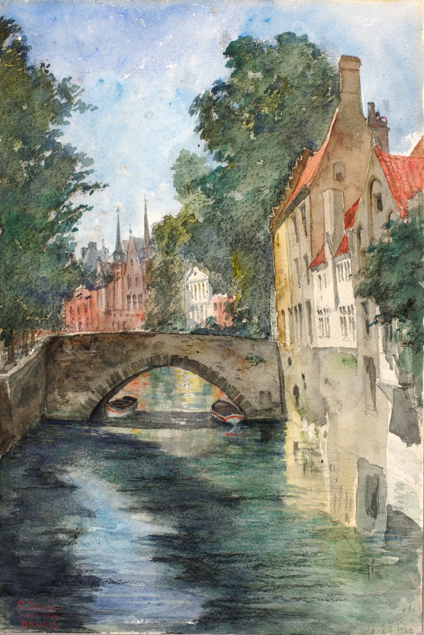 No Canal, Bruges, 1928. de Cass Gilbert