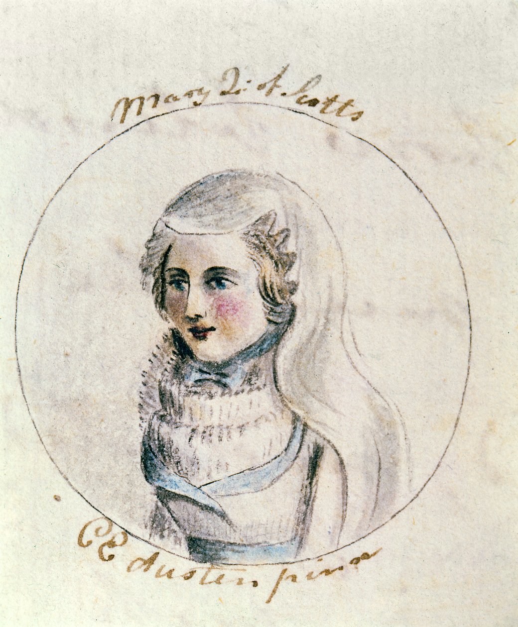 Mary Queen of Scots, c.1790 (caneta e tinta no papel) de Cassandra Austen