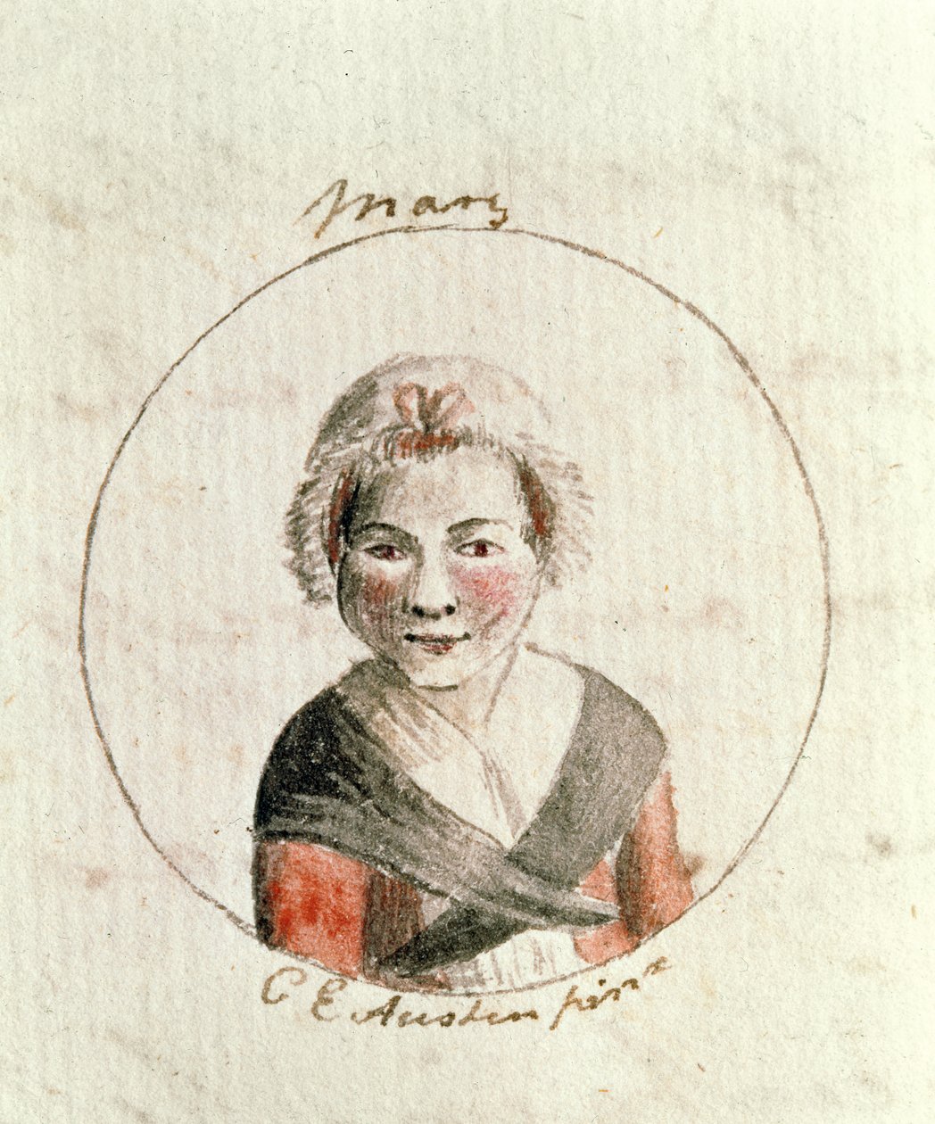 Mary Tudor, c.1790 (caneta e tinta no papel) de Cassandra Austen