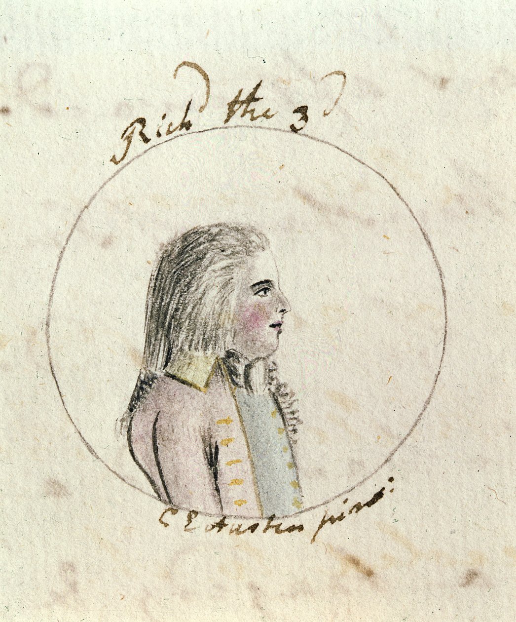 Retrato de Ricardo III (1452-85) c.1790 (caneta e tinta e papel higiênico) de Cassandra Austen