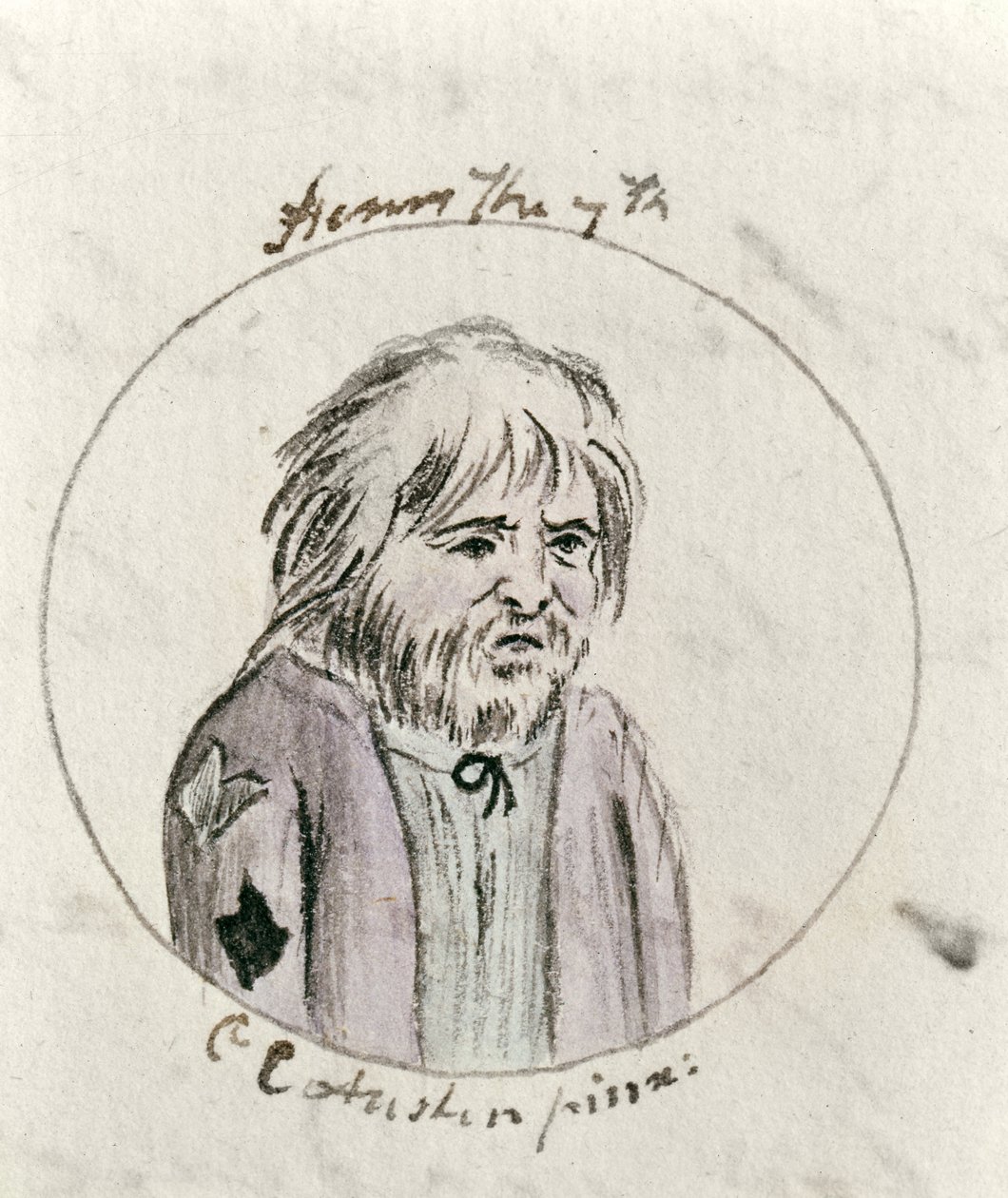 Henrique VII, c.1790 (caneta e tinta e wc no papel) de Cassandra Austen