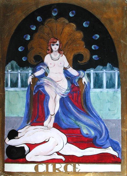 Circe, c.1900-20 (aguarela sobre papel) de Castana Castana