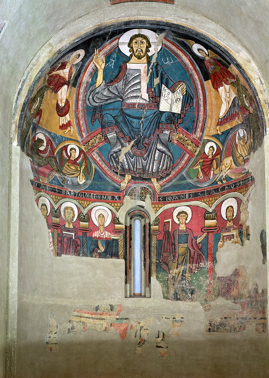 Cristo em glória, da Igreja de San Clemente de Tahull, Lerida, Espanha de Catalan School