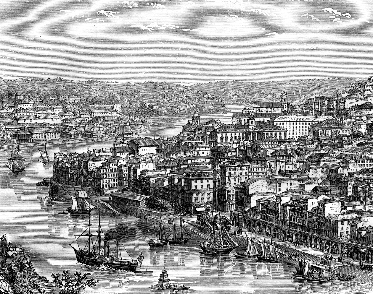 O porto de Lisboa, Portugal, século XIX de Catenacci