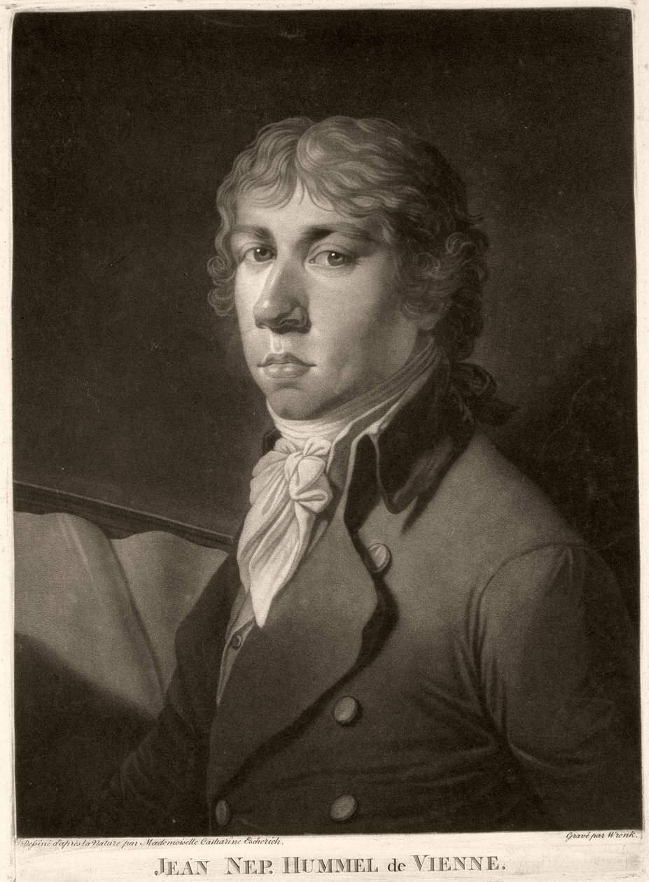 Johann Nepomuk Hummel (1778-1837) gravado por Wrenck de Catharina Escherich