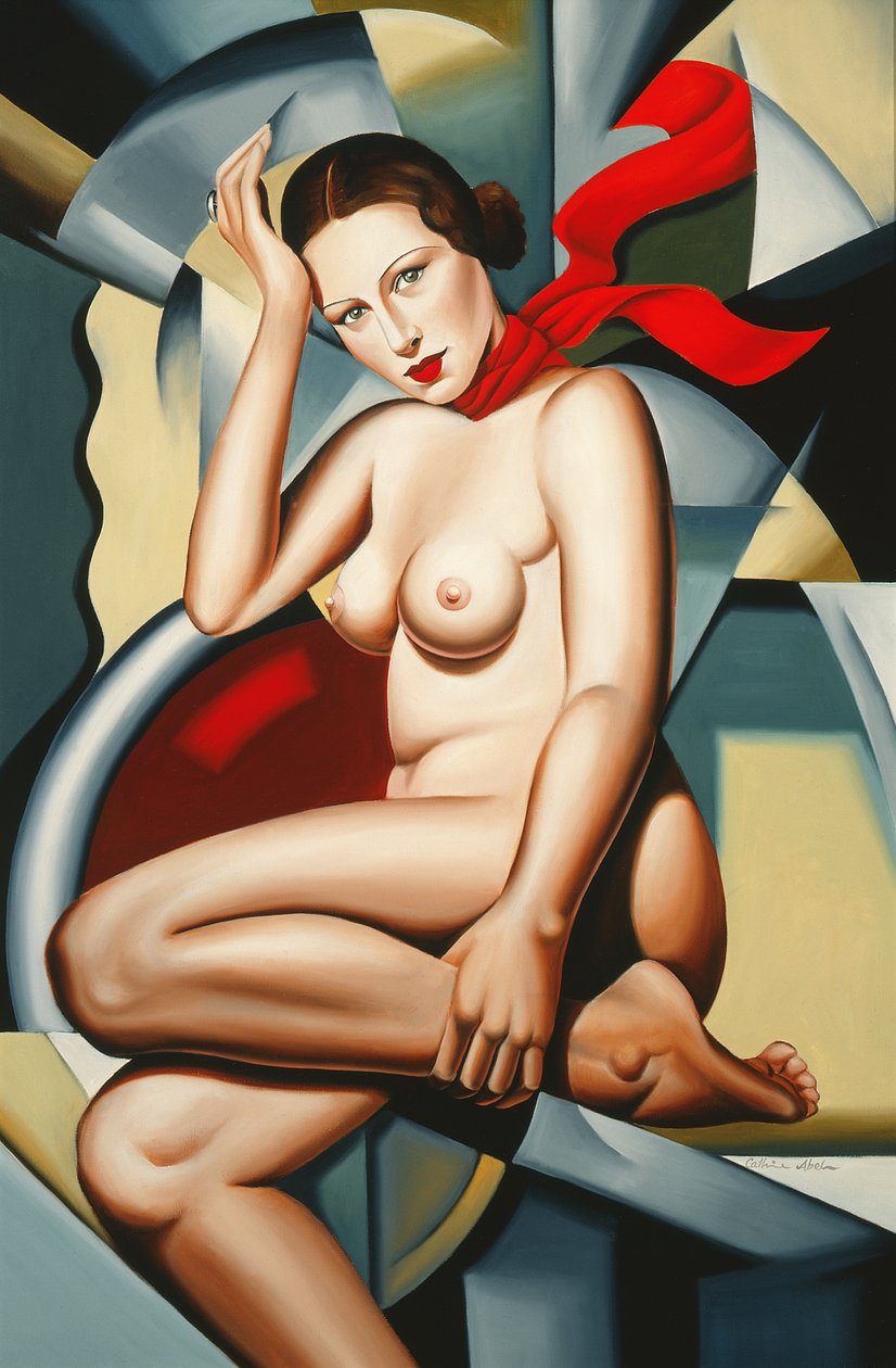 Lenço laranja de Catherine Abel