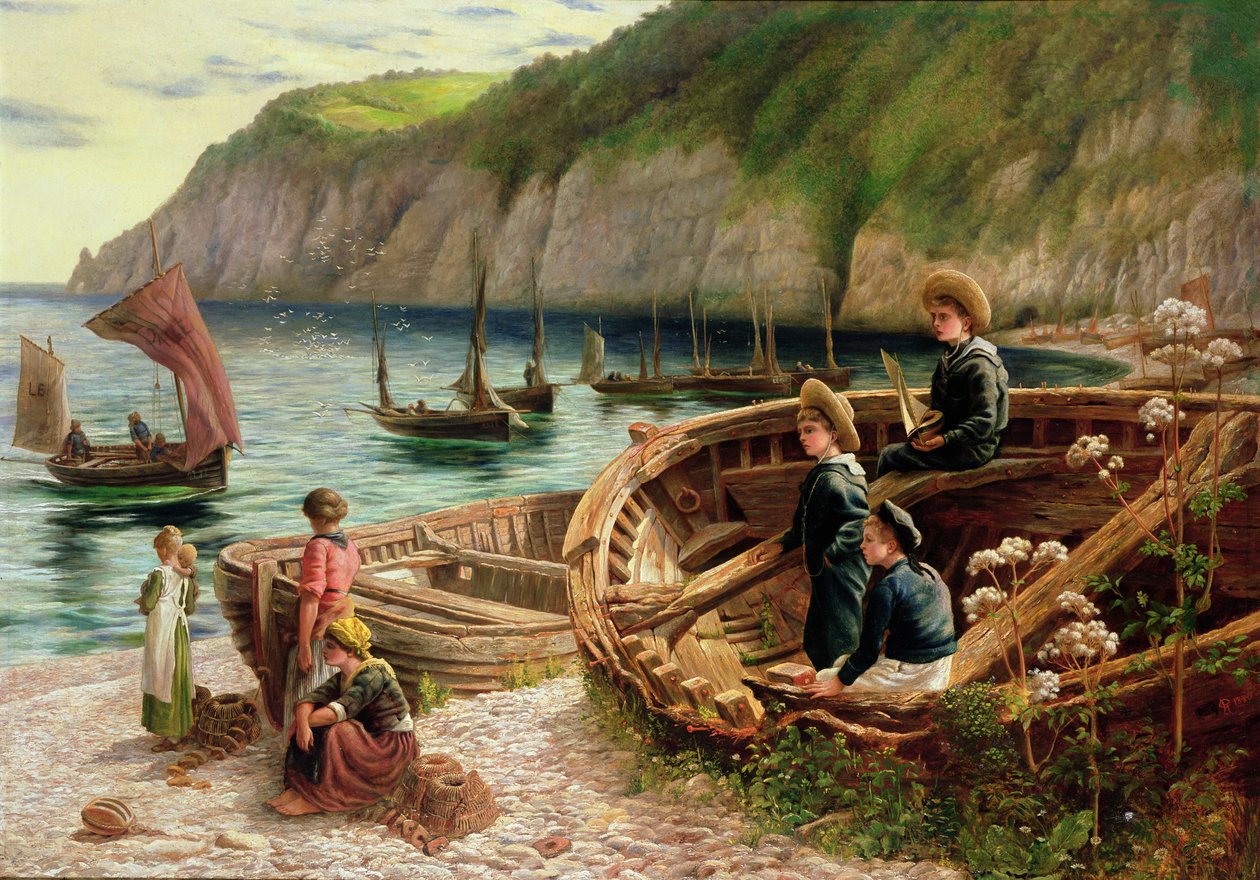 Na praia, 1880 de Catherine Heuffer