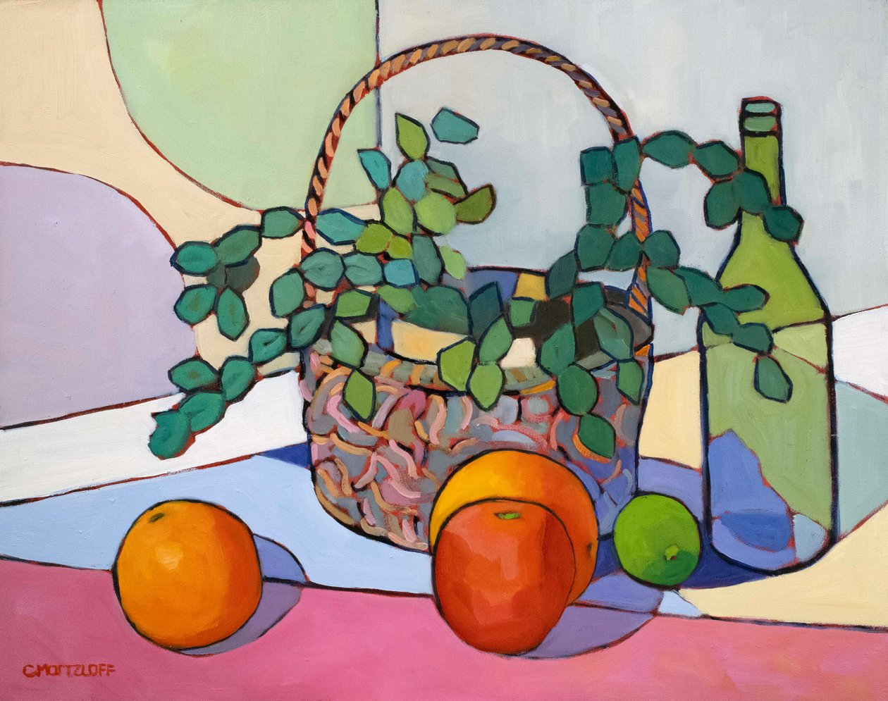 Bubbling Joy, 2024 (óleo sobre painel) de Catherine J Martzloff