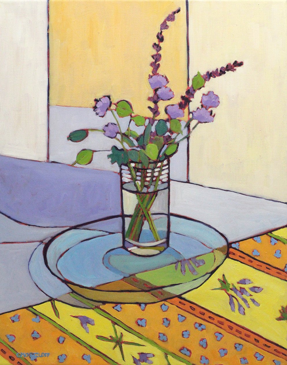 A bebericar flores silvestres, 2023 (óleo) de Catherine J Martzloff
