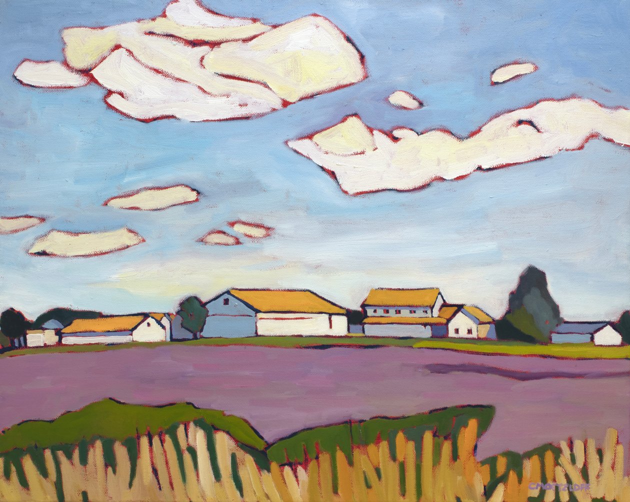 Deambulação pelo campo, 2022 (Óleo sobre tela) de Catherine J Martzloff