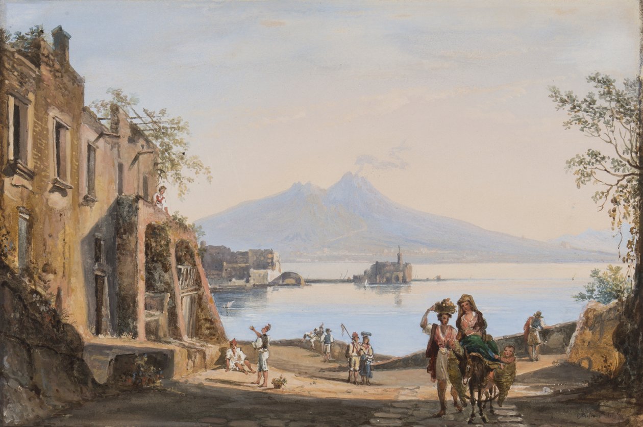 Vista do Vesúvio da Mergellina, c.1845 de Catherine Louisa Marlay