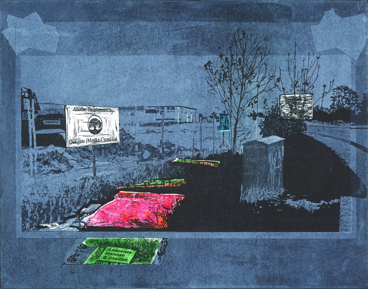 Legião da cor, 2015 (linóleo e gravura) de Catherine Sutcliffe-Fuller