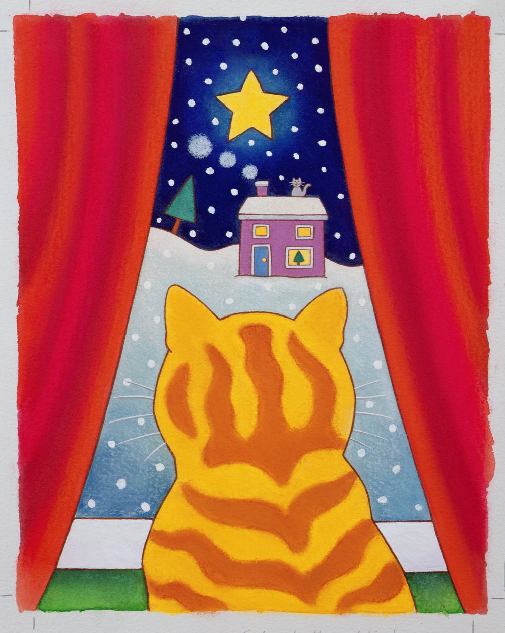 Gato na janela (wc no papel) de Cathy Baxter