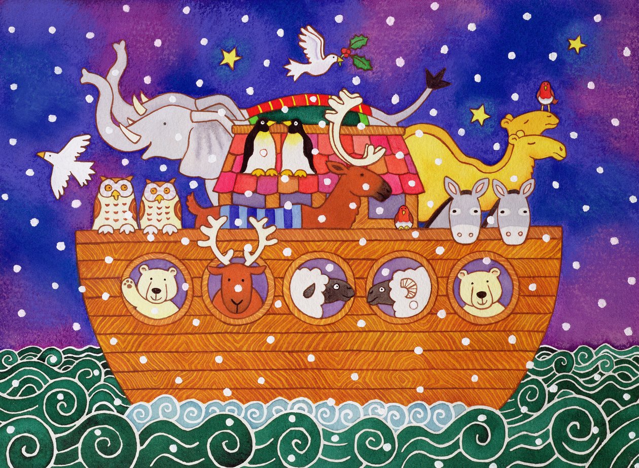 Christmas Ark, 1999 (wc e pastel sobre papel) de Cathy Baxter