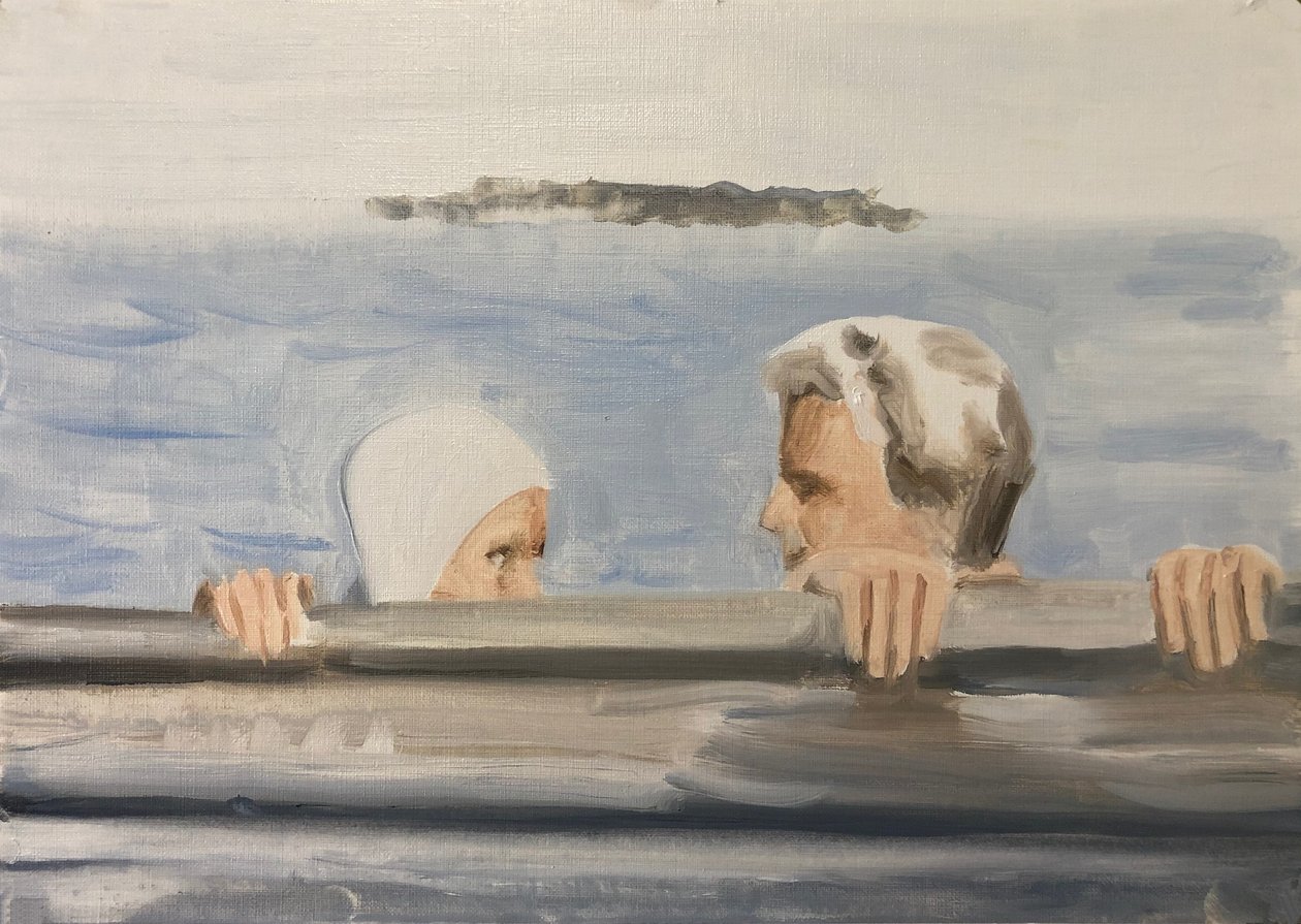 02.05.20 Ela gostava dele, 2020 (óleo sobre papel) de Cathy Lomax