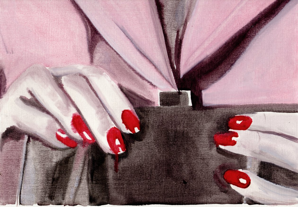 Film Diary #46 (11.04.13 Ela não foi detida), 2015 (óleo sobre papel) de Cathy Lomax