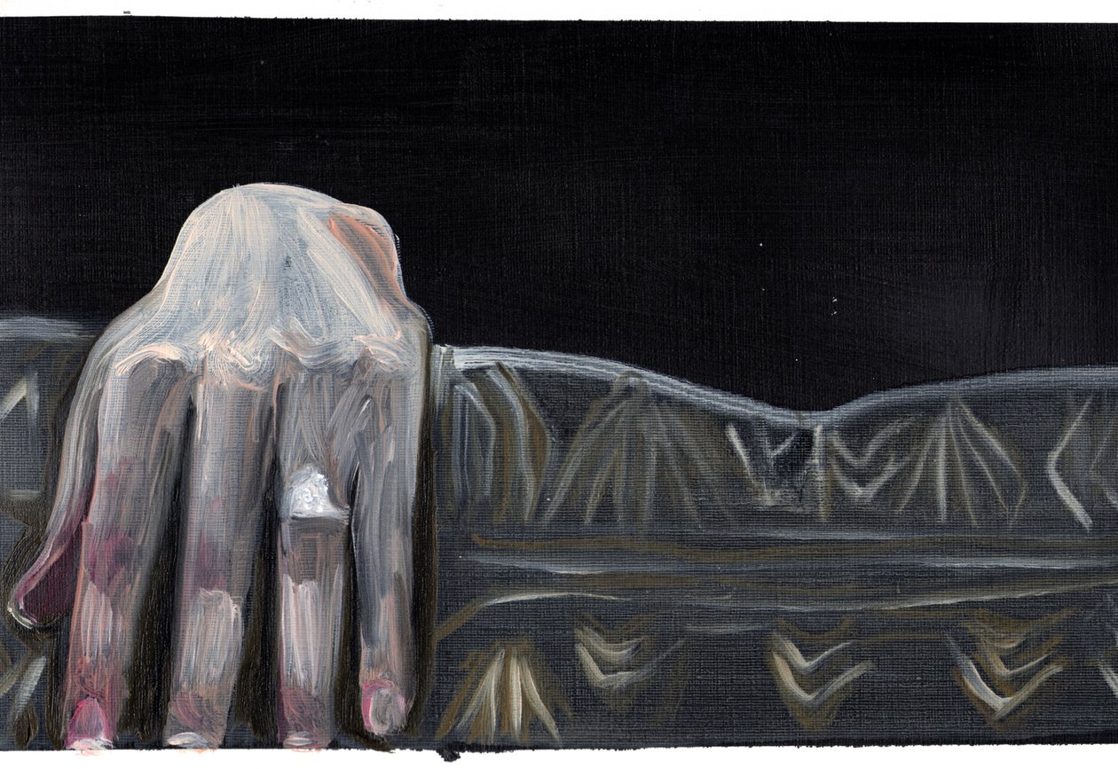 Film Diary #48 (18.05.13 Ele não conseguia ver quem era), 2015 (óleo sobre papel) de Cathy Lomax