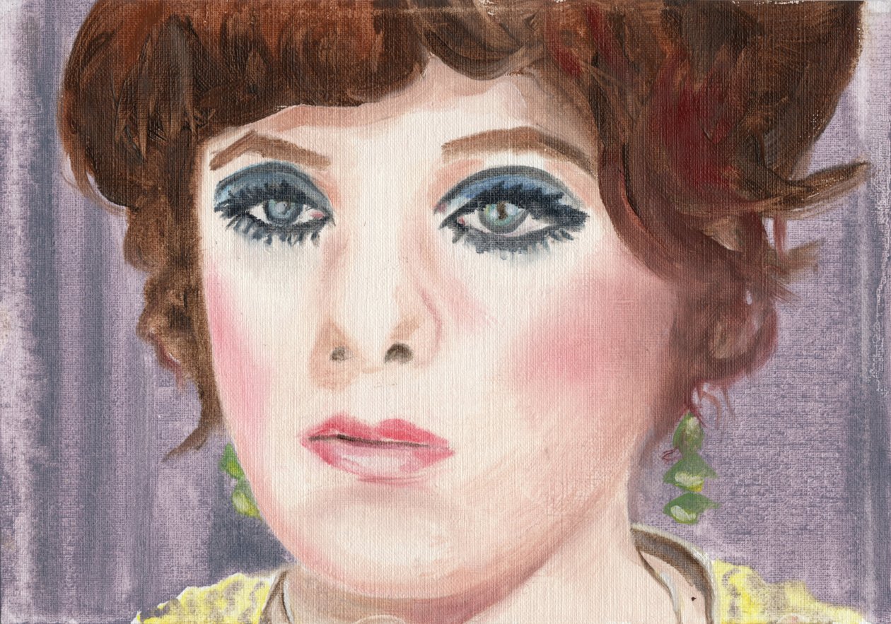Myrtle (Brincos), 2024 (óleo sobre papel) de Cathy Lomax