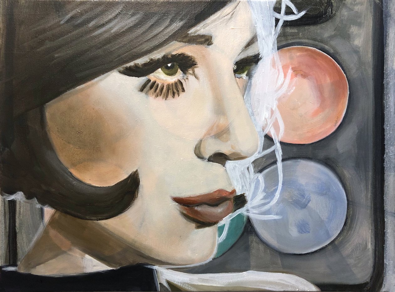Paleta de sombras, 2021 (óleo sobre linho) de Cathy Lomax