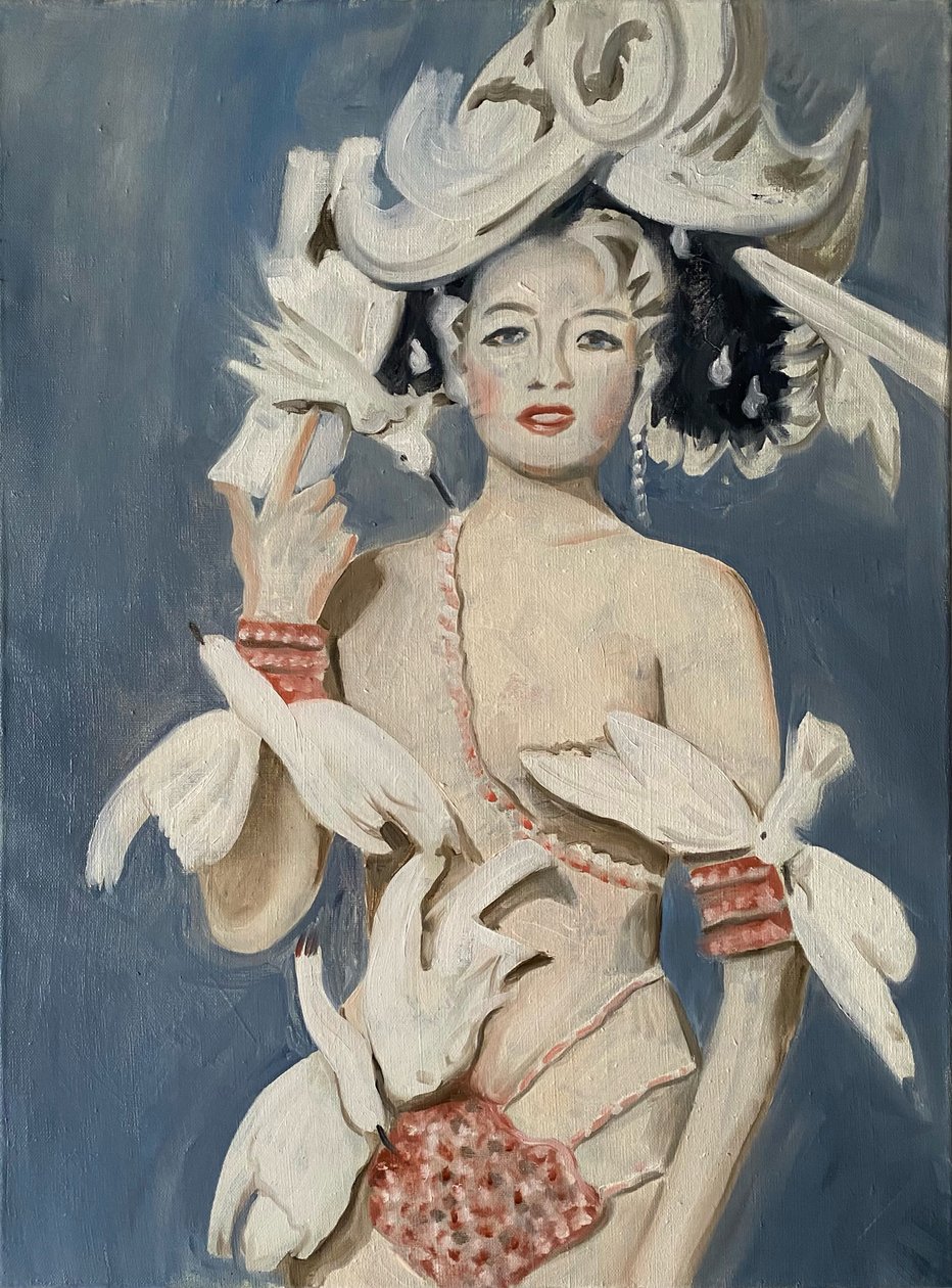 Espetáculo, 2022 (óleo sobre linho) de Cathy Lomax