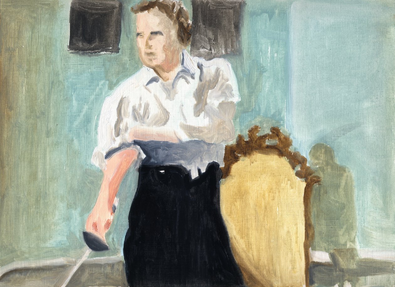 O enredo (Paris 1934), 2011 (óleo sobre papel) de Cathy Lomax