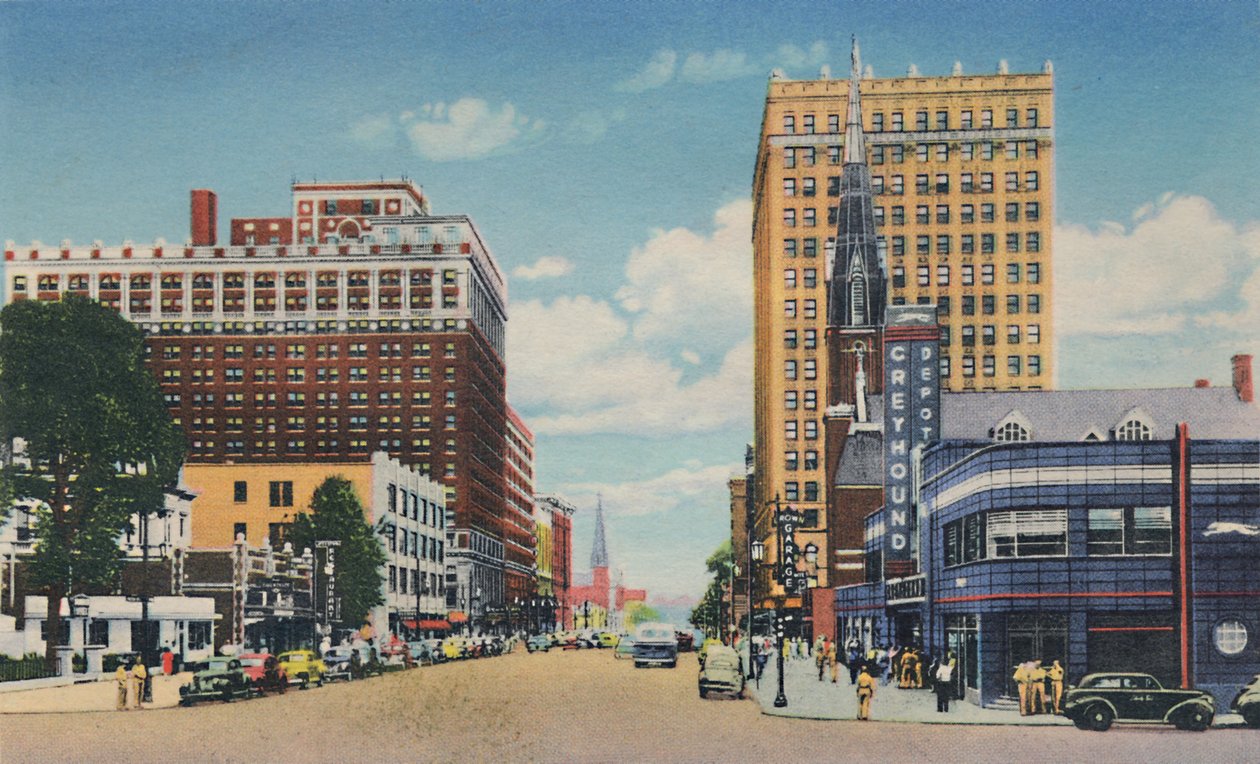 Broadway que olha para o leste, 1942 de Caufield and Shook