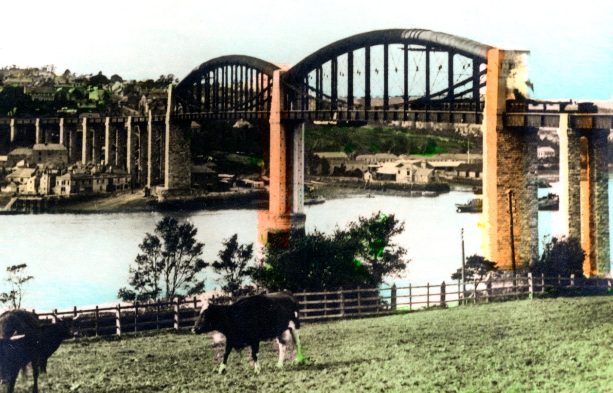 Albert Royal Bridge, Saltash, Cornualha, 1926. de Cavenders Ltd