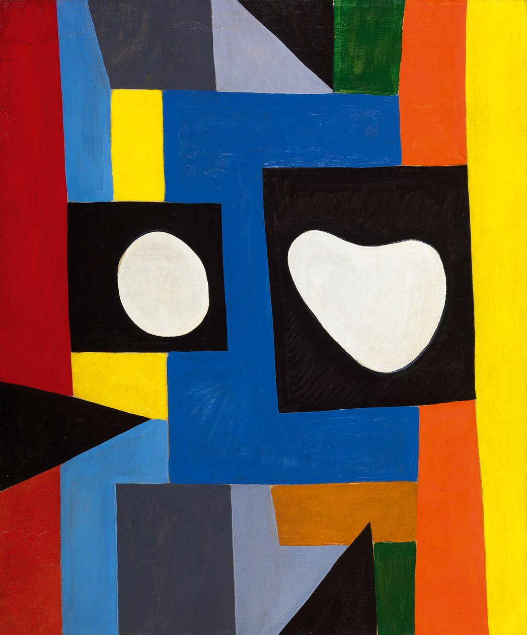 Composição arquitetónica, c.1951 (óleo sobre tela) de Caziel Caziel