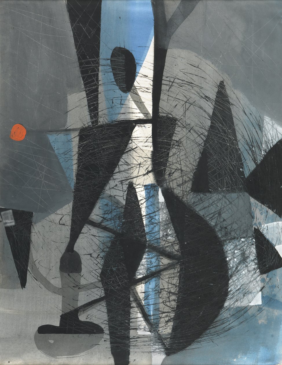 Pôr do sol, c.1950 (guache sobre papel) de Caziel Caziel